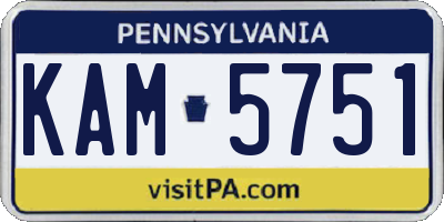 PA license plate KAM5751