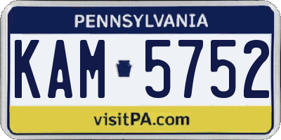 PA license plate KAM5752