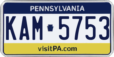 PA license plate KAM5753