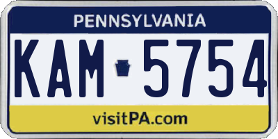 PA license plate KAM5754