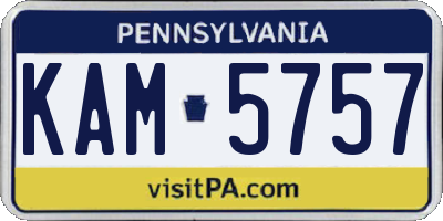 PA license plate KAM5757