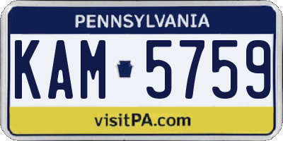 PA license plate KAM5759