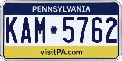PA license plate KAM5762