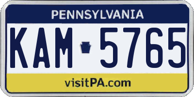 PA license plate KAM5765