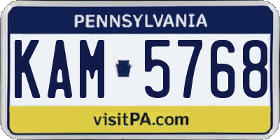 PA license plate KAM5768