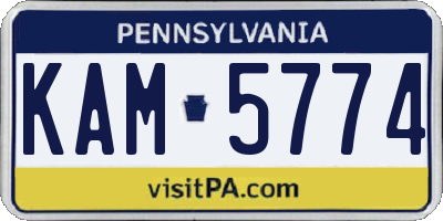 PA license plate KAM5774