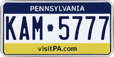 PA license plate KAM5777