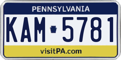 PA license plate KAM5781