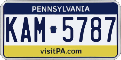 PA license plate KAM5787