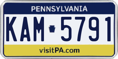 PA license plate KAM5791