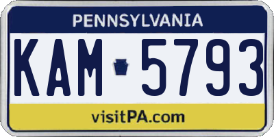 PA license plate KAM5793