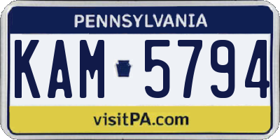 PA license plate KAM5794