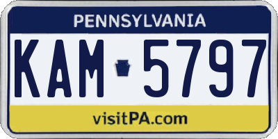 PA license plate KAM5797