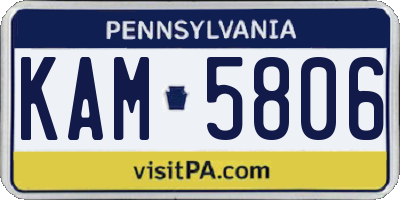 PA license plate KAM5806