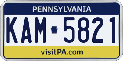 PA license plate KAM5821
