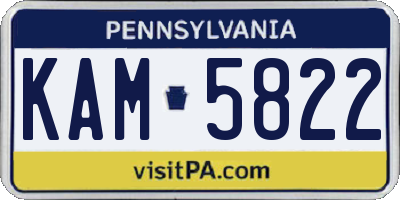 PA license plate KAM5822