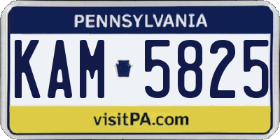 PA license plate KAM5825