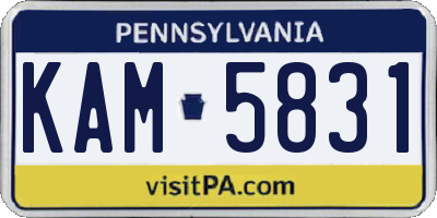 PA license plate KAM5831