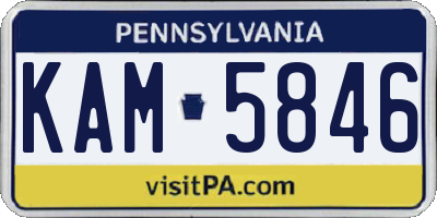PA license plate KAM5846