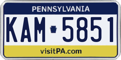 PA license plate KAM5851