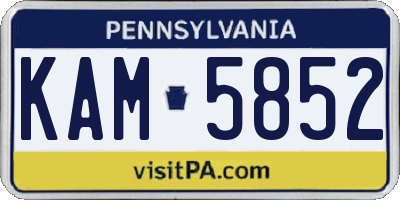 PA license plate KAM5852