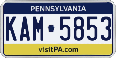 PA license plate KAM5853