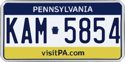 PA license plate KAM5854