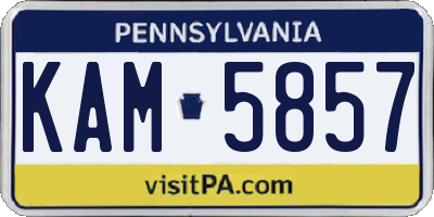 PA license plate KAM5857