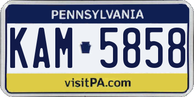 PA license plate KAM5858