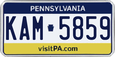 PA license plate KAM5859