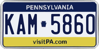 PA license plate KAM5860