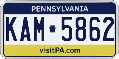 PA license plate KAM5862