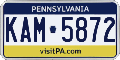 PA license plate KAM5872