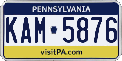 PA license plate KAM5876