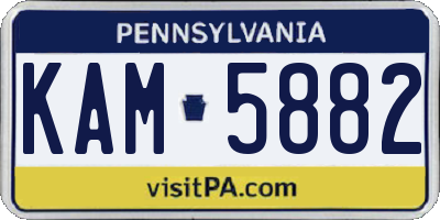PA license plate KAM5882
