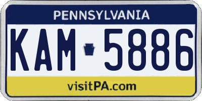 PA license plate KAM5886