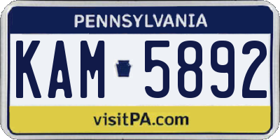 PA license plate KAM5892