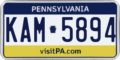 PA license plate KAM5894