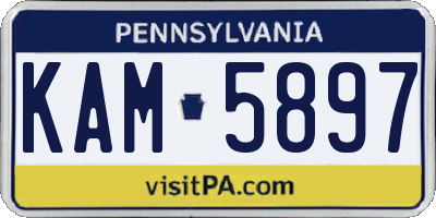 PA license plate KAM5897
