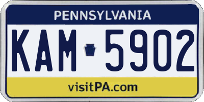 PA license plate KAM5902