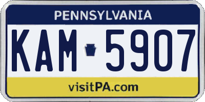 PA license plate KAM5907