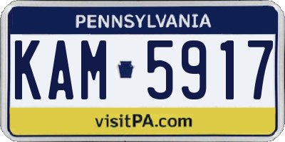 PA license plate KAM5917