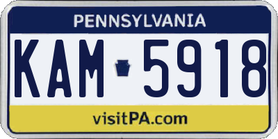 PA license plate KAM5918