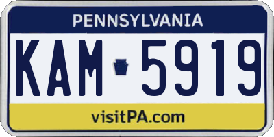 PA license plate KAM5919