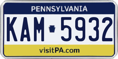 PA license plate KAM5932