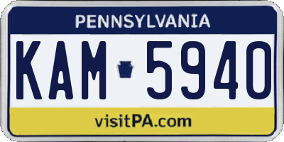 PA license plate KAM5940