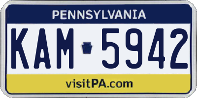 PA license plate KAM5942