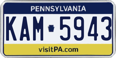 PA license plate KAM5943