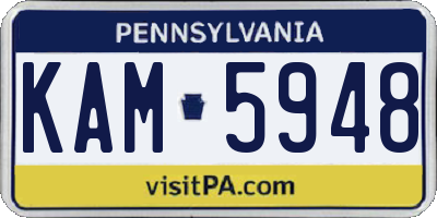 PA license plate KAM5948