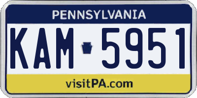 PA license plate KAM5951